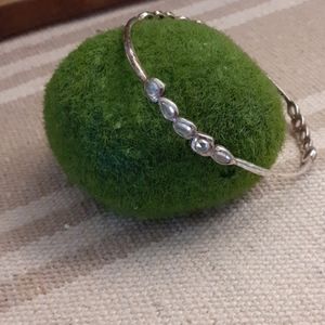 Silpada Silver Bracelet w/Diamond like Stones 17In